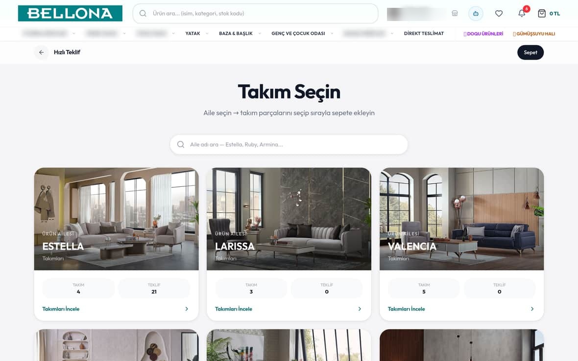Hızlı Teklif SOMM ürün ekranı